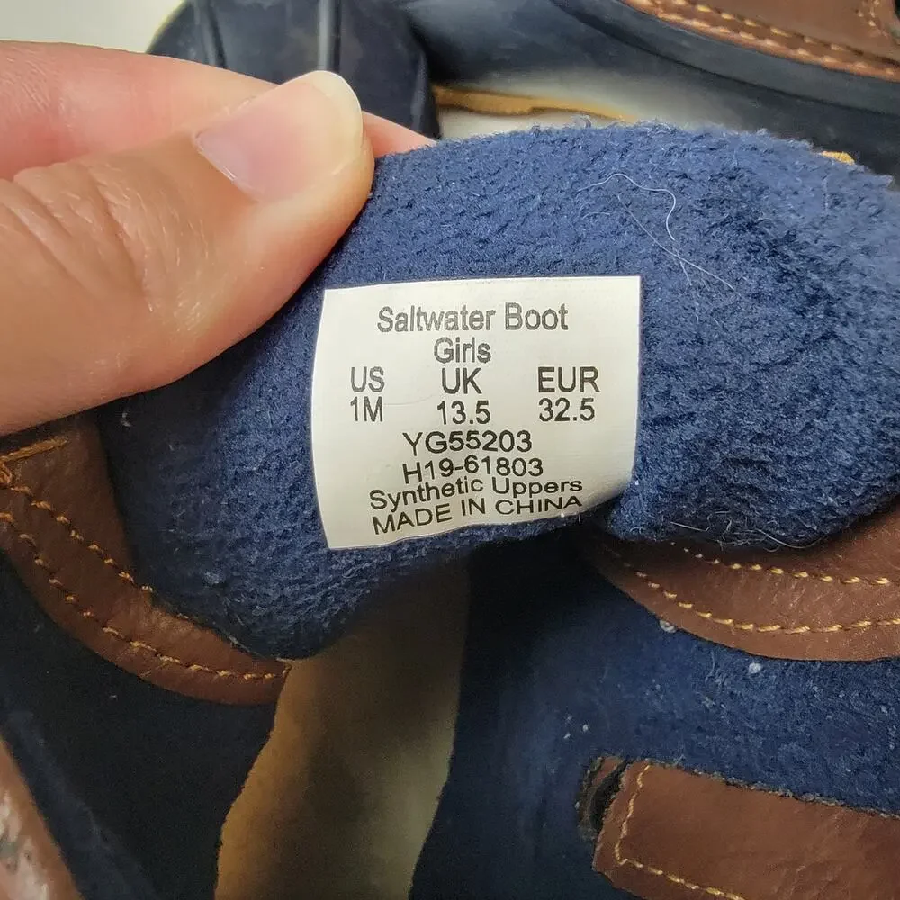 Kid's Sperry Duck Saltwater Boots SZ 1